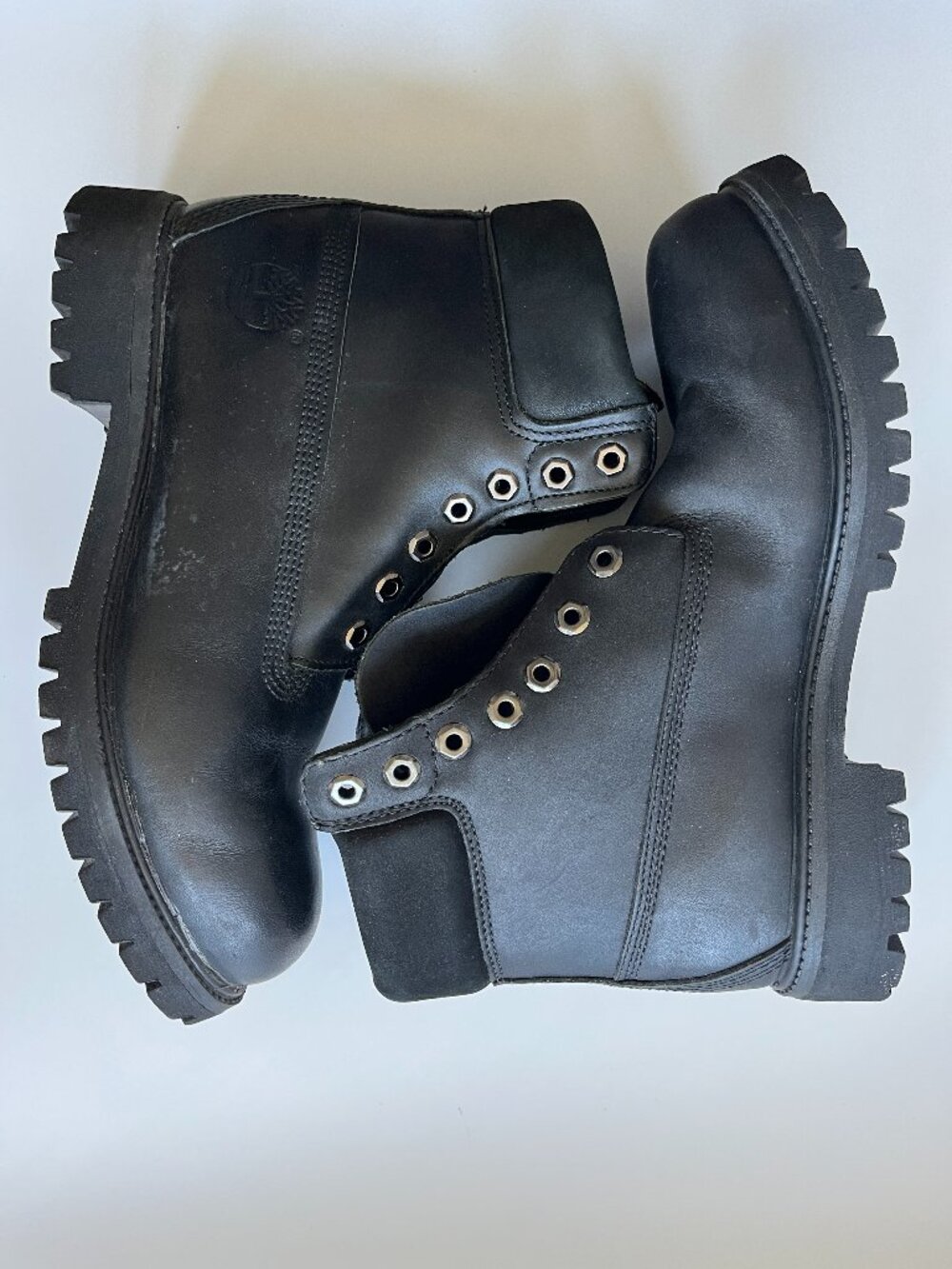 Men's Black Leather Timberland 6" Padded Boots Size 9